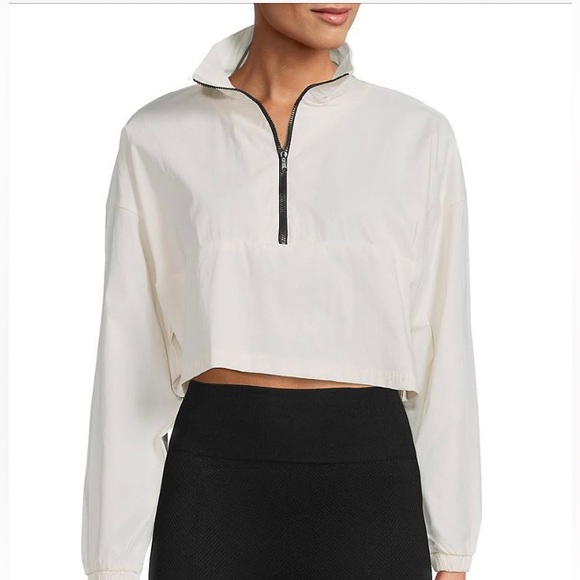 WeWoreWhat off white pullover cropped quarter zip top size medium - Picture 1 of 11